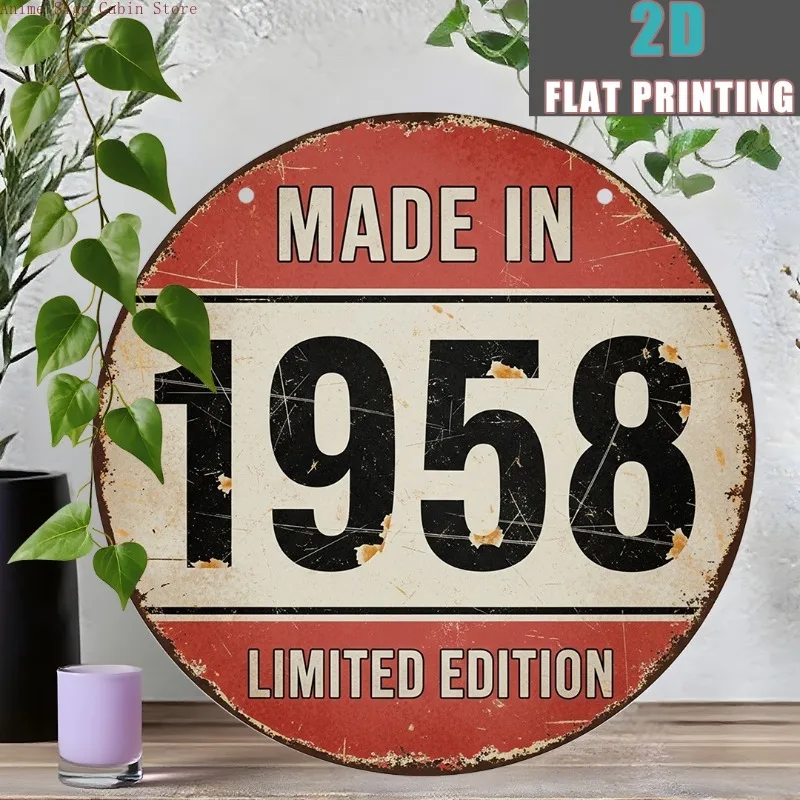 2D Flaches 1-teiliges Distressed Metallschild Industrielle Wandkunst für Männerhöhlen