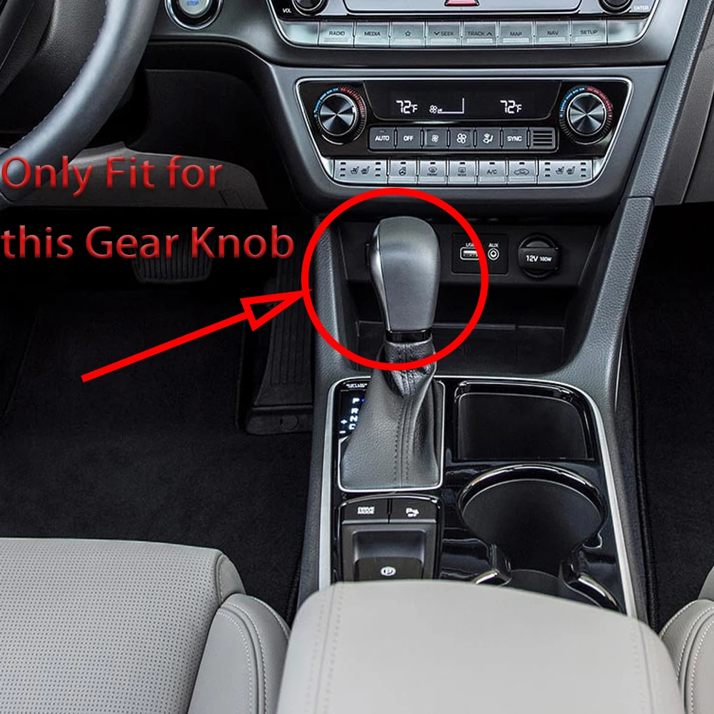 Cubierta de perilla de cambio de marchas de fibra de carbono, embellecedor de cabeza de palanca, decoración Interior, para Hyundai Sonata 2018 2019 Azera