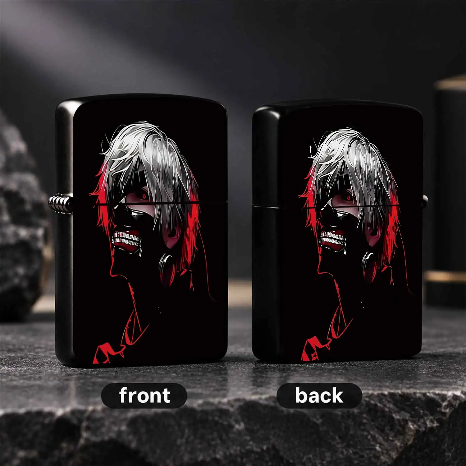 Anime Tokyo Ghoul Ken Kaneki Themed Portable Lighter, Stylish Creative Two-Dimensional Peripheral Accessory, Practical Goodie for Daily Outdoor Gatherings, Exquisite Trendy Gift for Anime Enthusiast Friends, Suitable for A Humorous And Inte