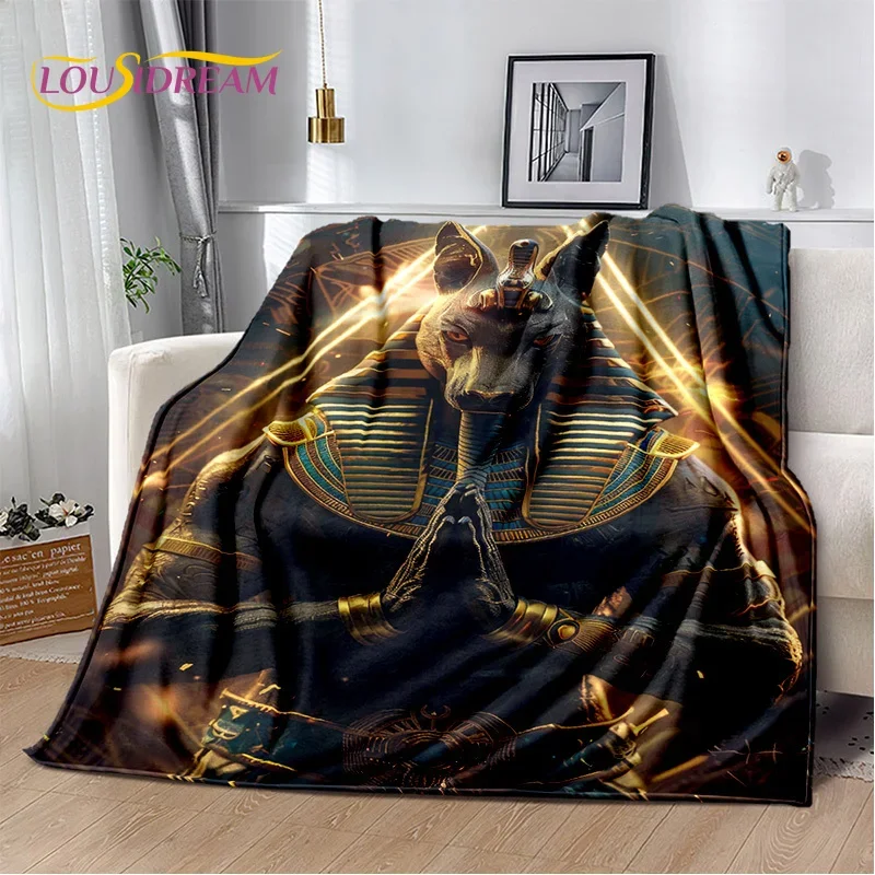 3D Ancient Egypt Death Anubis Pharaoh Horus Mythology 2025 Soft Blanket,Soft Throw Blanket for Home Bedroom Bed Sofa Cover Child