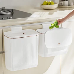 8.5/12L Kitchen Wall Mounted Wastebasket Trash Can With Lid Garbage Can for Cabinet Under Sink Compost Bin Recycle Bin