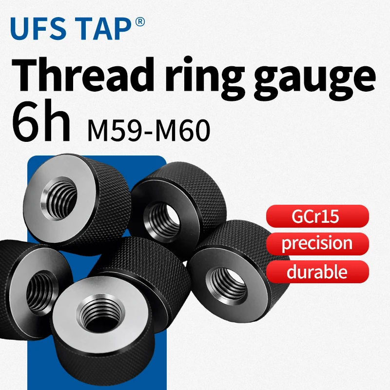 

Набор резьбовых калибров UFS 1SET (1*GO+1*NOGO) 6 шт. (M59-M60 X0.5/0.75/1.0/1.25/1.5/2.0/3.0/4.0/5.5) для измерения метрической резьбы с мелким шагом