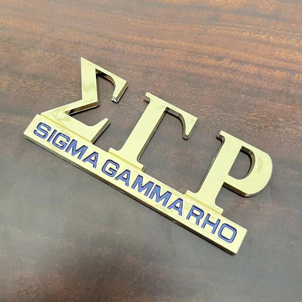 2025年新デザイン カスタム シグマ・ガンマ・ロー ギリシャ文字 プラスチック製 車ロゴバッジ デカール（ゴールド）