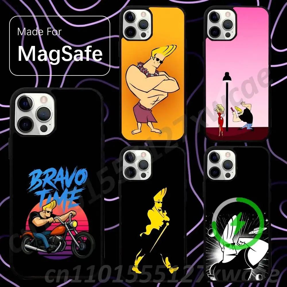 J-Johnny Bravo Pretty Mama For Magsafe Wireless Case For iPhone 15,16,17,13,14,11,12,Pro,Max,Plus,E,Air,Mini Protection