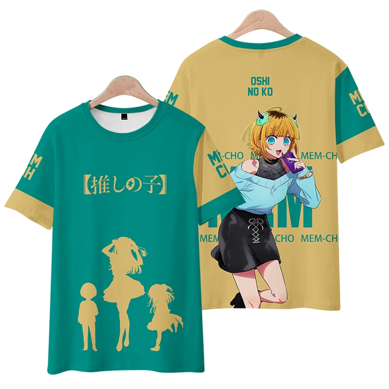 Anime OSHI NO KO Hoshino T Shirts Boys Girls Cosplay Costume Tees T shirt Women Men Casual O-Neck Short Sleeves T-shirts