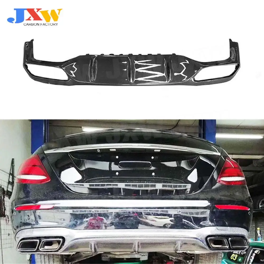 

Carbon Fiber Car Rear Lip Diffuser Bumper Spoiler for Mercedes Benz E Class W213 E250 E350 E400 E43 E63 AMG 2017-2019 FRP Kits