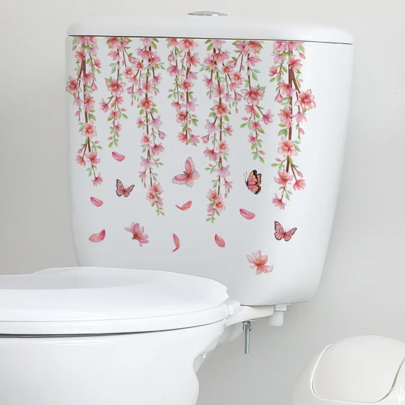 Pink Flowers Wall S…