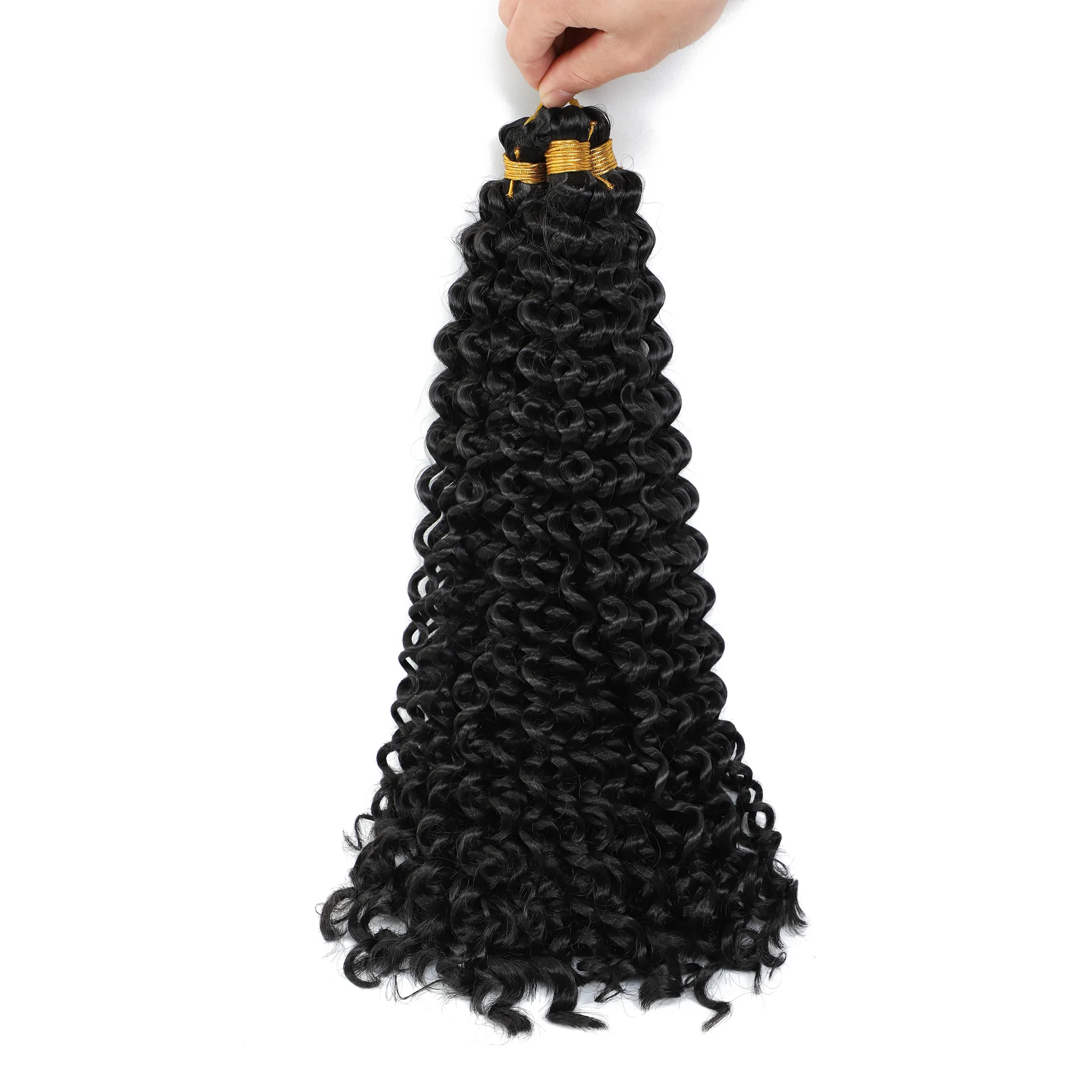 

Synthetic Kinky Curly Hair Extensions Long Jerry Curly Bundles Ombre Blonde Fake Crochet Hair For Women Heat Resistant Wave