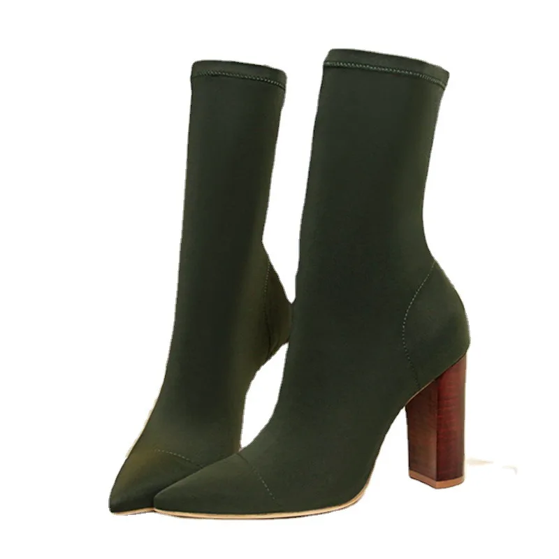 Shoes Women Stretch Boots Sexy Sock Boots Autumn Ankle Shoes for Women High Heels Pointed Toe Women Shoes Plus Size 43