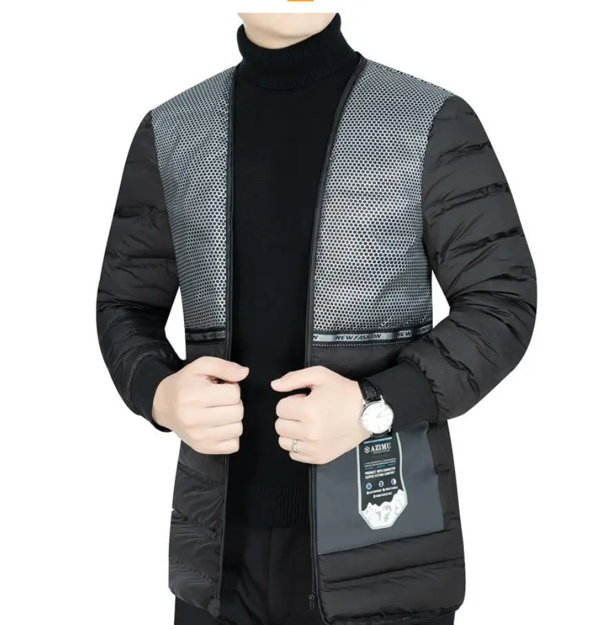 Chaqueta de plumón para hombre de mediana edad, forro de marca de alta calidad, desmontable, abrigo de plumón de pato blanco para invierno, Parkas