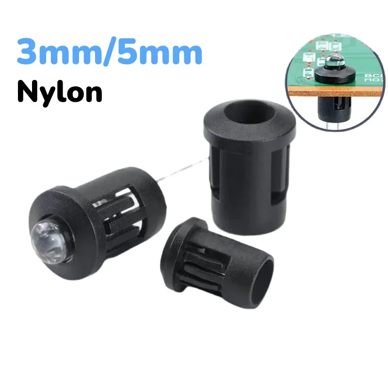 3mm/5mm Lamp LED Diode Holder Black Nylon Plastic Lamp Clip Lamp Holder Indicator Spacer Pillar Signal Light