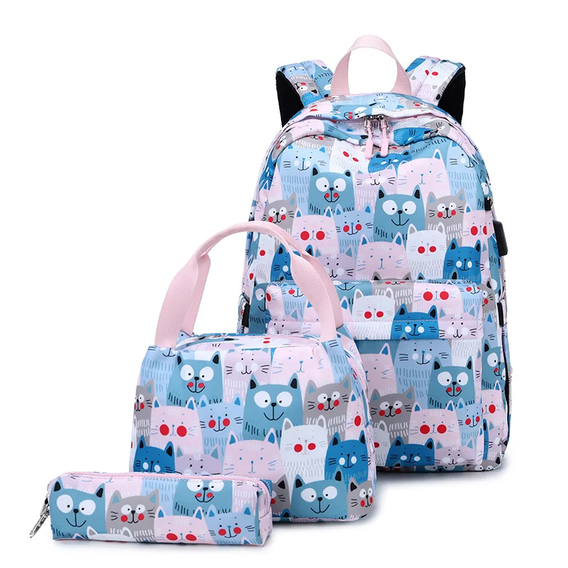 

3Pcs Girls Backpack Set for School Elementary, Casual School Bags Bookbags Daypacks