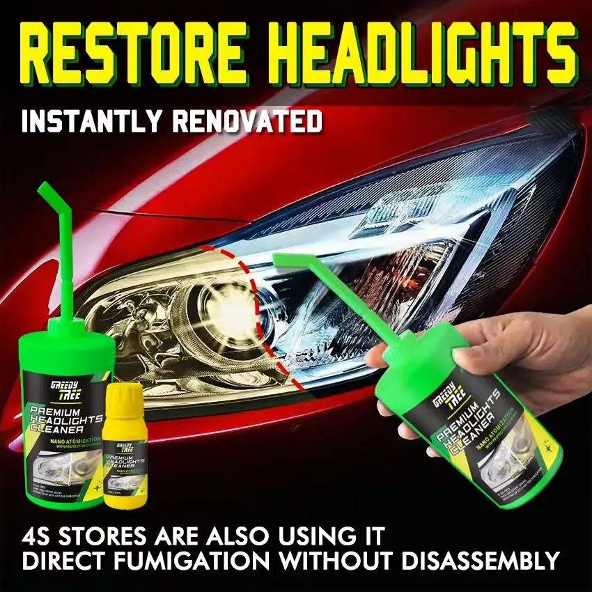 

Ceramic Headlight Restoration Kit uv protection - Long-Lasting Clarity with Nano Coating to Repair Yellowing, Haze & Scratches,