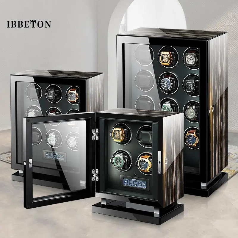 Luxury Automatic Watch Winder 2 4 6 9 12 24 Watches with Mabuchi Motor LCD Touch Screen and Remote Control Watch Storage Box