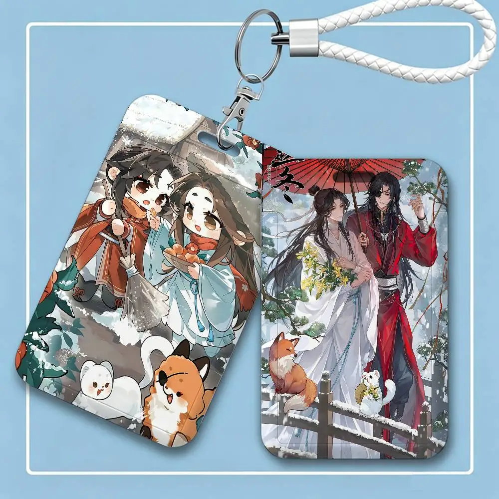 Heaven Officials Blessing Holder Access Card Sleeve Keychain Work Badge Clip Neck Lanyard For Office And Campus Use Name Tag