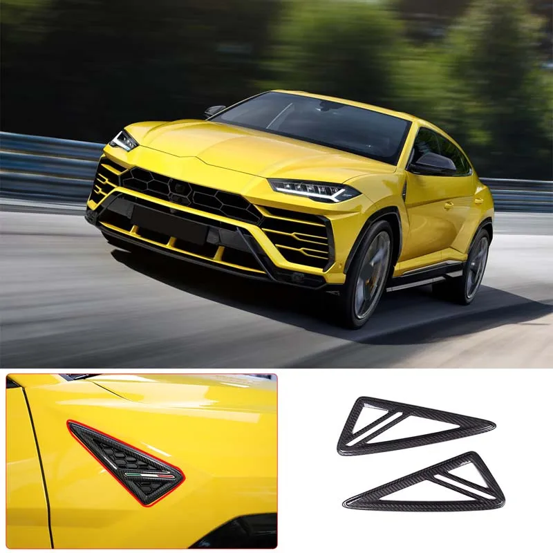 For 2018-2021 Lamborghini URUS real carbon fiber car styling car side air outlet fender cover sticker car exterior accessories