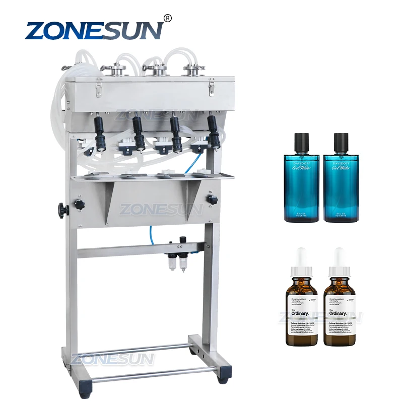 ZONESUN Vacuum Liquid Perfume Filling Machine Milk Water Eyewash Cosmetics Beverage Filler Bottle Filling Equipment