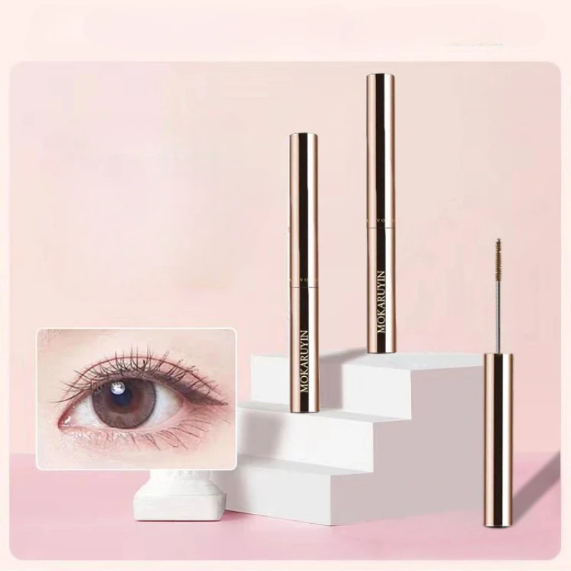 4D Zijdevezel Mascara 2,5 MM Ultrafijne Verlengt Wimpers Kleine Opzetborstel Curling Waterdicht Snel Droog Bruin Sheglam Make-up