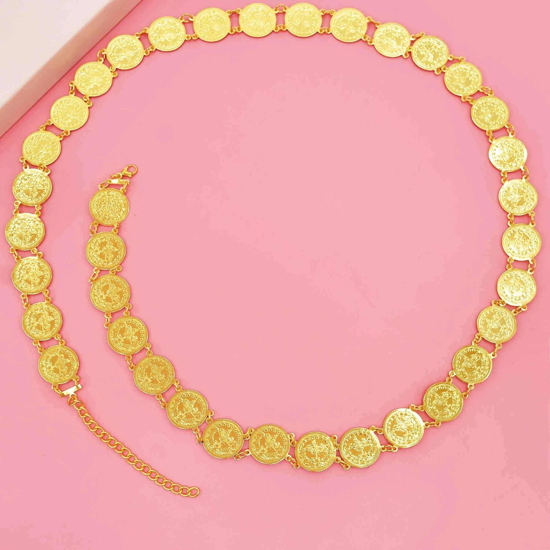 Golden Single Double Row Coin Waist Belly Chains Kurdish Ethnic Clothing Belts Thai Turkish India Bride Wedding Body Jewelry