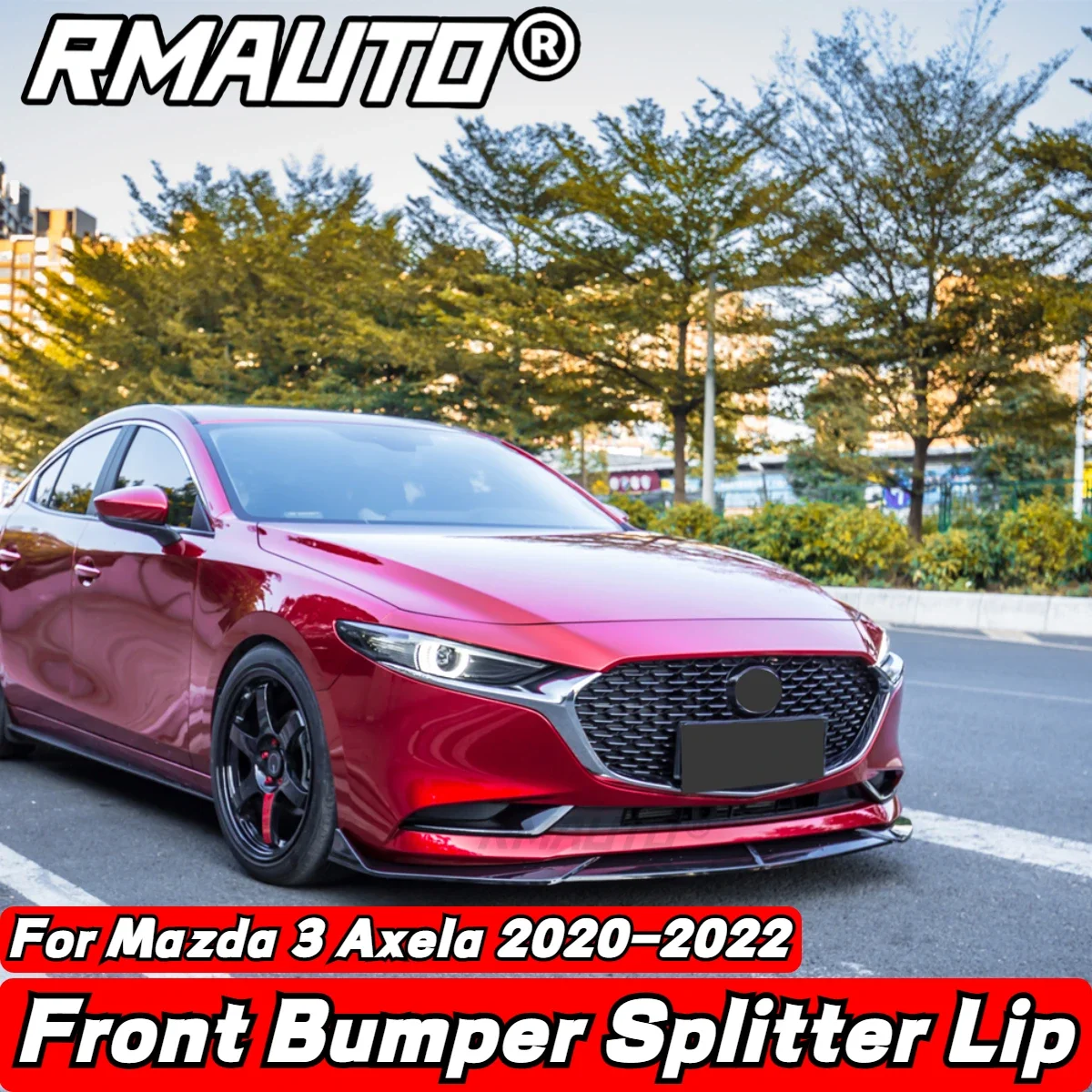 

For Mazda 3 Alexa 2020-2022 Carbon Fiber Car Front Bumper Splitter Lip Spoiler Diffuser Lip Guard Trim Body Kit Car Accessories