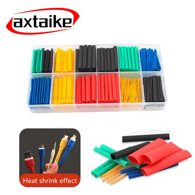 

2:1 Heat Shrink Tube127/328/530pcs Shrinking Assorted Polyolefin Insulation Sleeving Wire Cable Sleeve Wrap