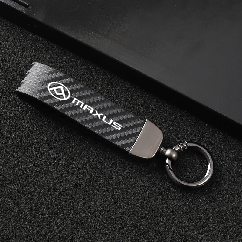 High-Grade Leather Motorcycle keychain Horseshoe Buckle Jewelry for SAIC Maxus T60 T70 T90 Pickup D60 Car Accessories
