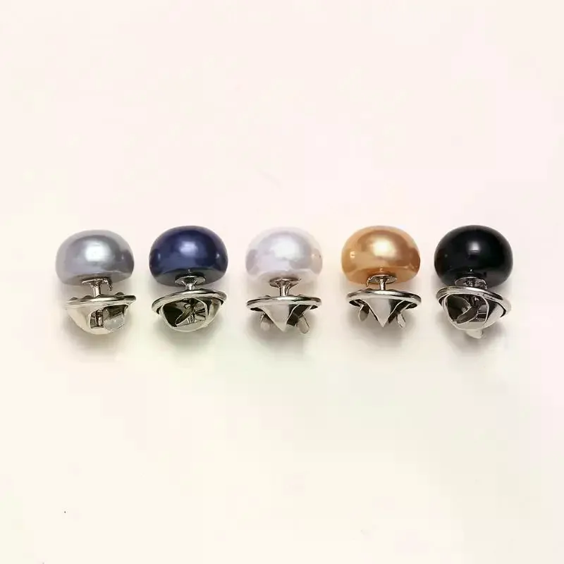 

10pcs Pearl Button Pins, DIY Decorative Safety Button Covers For Shoes, Hats, Bags, Shawls, Collar Fixed Pin Brooch