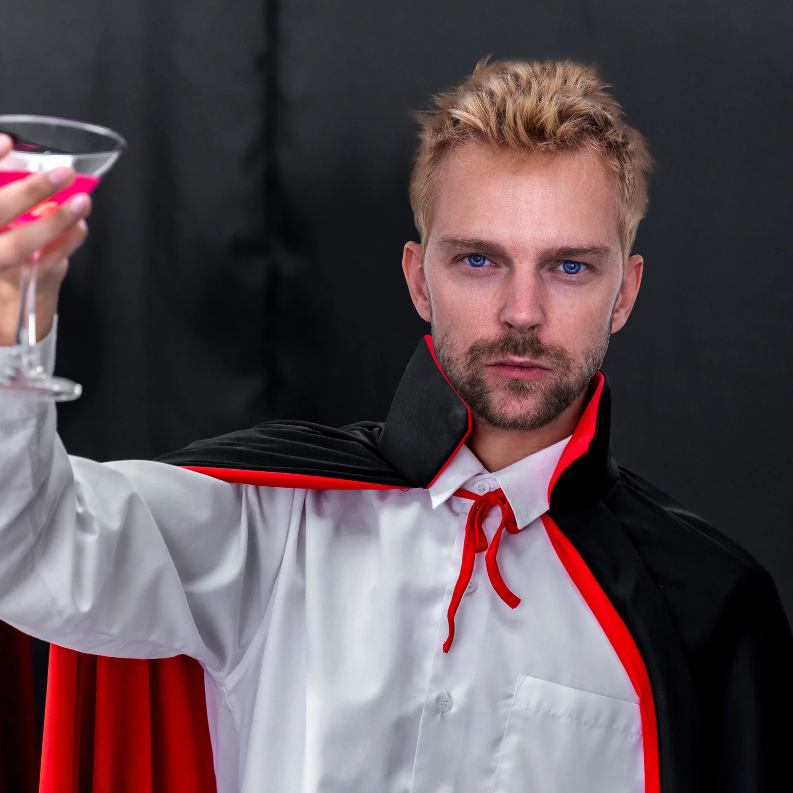 

1Pcs Long Vampire Cloak Halloween Cosplay Costume Cape Double Sided Masquerade Party Accessory Halloween Cape Vampire Cloak