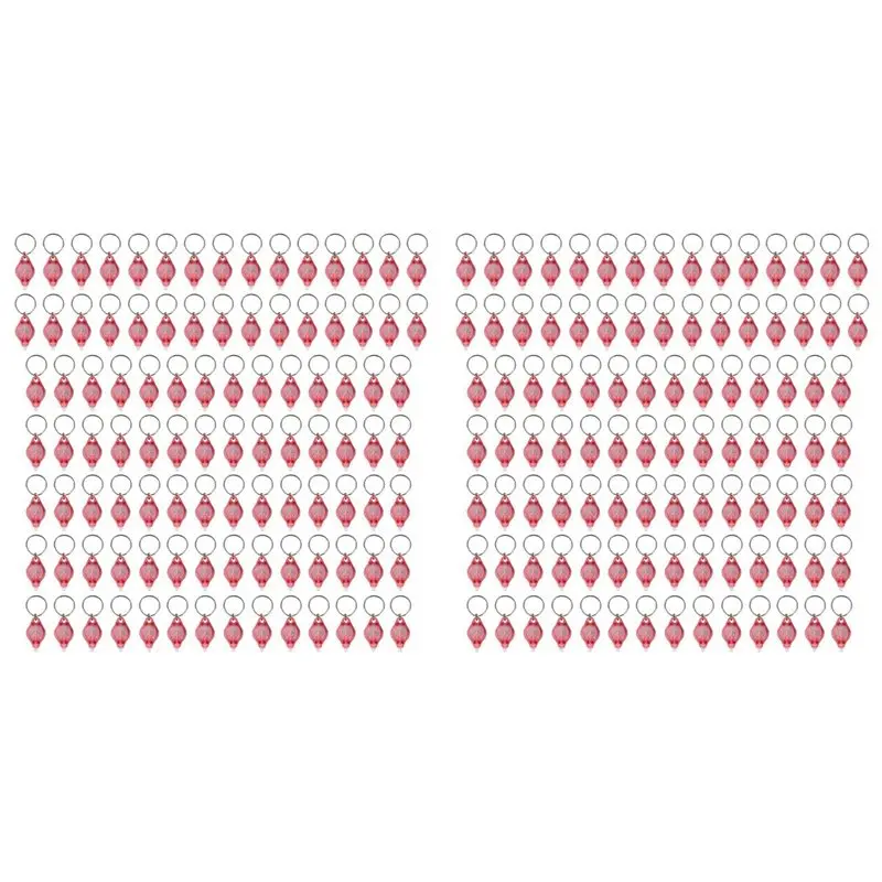 B97A-Pack Of 200 LED Keychain Flashlight, 395Nm UV Keychain Flashlight, UV Light Flashlight Keychain,Pink