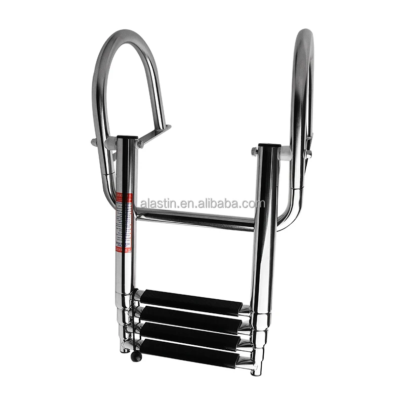 Stainless Steel Boat Folding Ladder Mirror Polished Durable for Boat Pontoon Boat