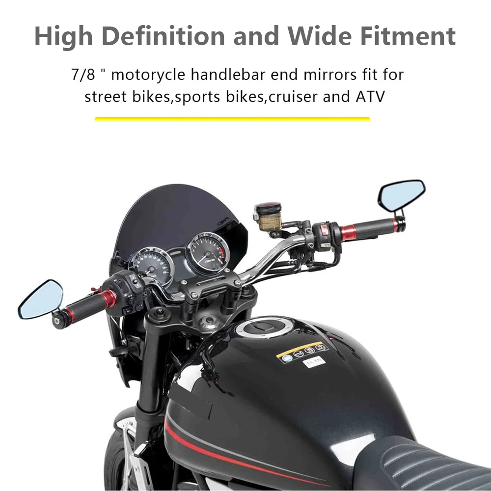 New Motorcycle Rearview Mirror Carbon Fiber Pattern Handlebar Mirror Modified Inverted Rear Mirror Motorbike Accessories