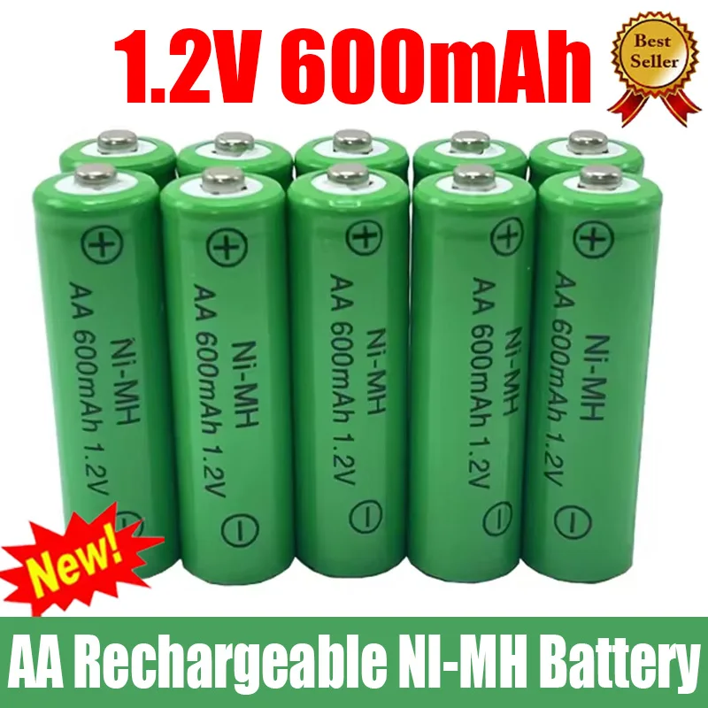 2024 New 1.2V AA Battery 600mAh Rechargeable Battery NI-MH 1.2V AA Batteries for Clocks Mice Computers Toys MP3/MP4 So On