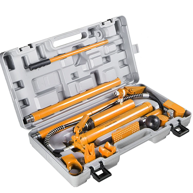 

10-тонный комплект питания Porta, гидравлический автомобильный домкрат, высота подъема, электроинструменты для ремонта рамы автобода