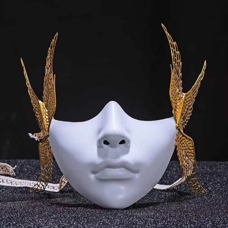 

Technological Mechanical Mask The Lower Part of The Face Women Beauty Mask Male Cyberpunk Props Predator Cosplay Mask Couples