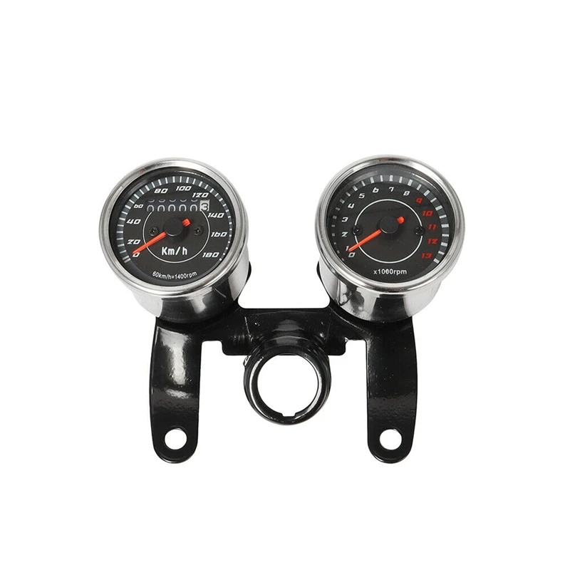 Universal Motorcycle Speedometer Tachometer Odometer LED Backlight 2 IN 1 Retro Tachometer Gauge For Cafe Racer 12V Tachometer