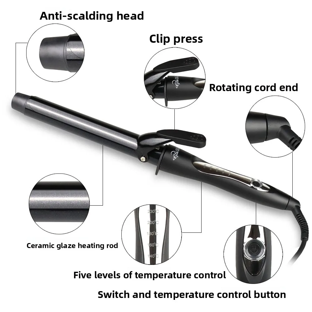 38mm Ceramic Curling Wand Adjustable Temperature Large Wave Hair Curler No Heat Damage