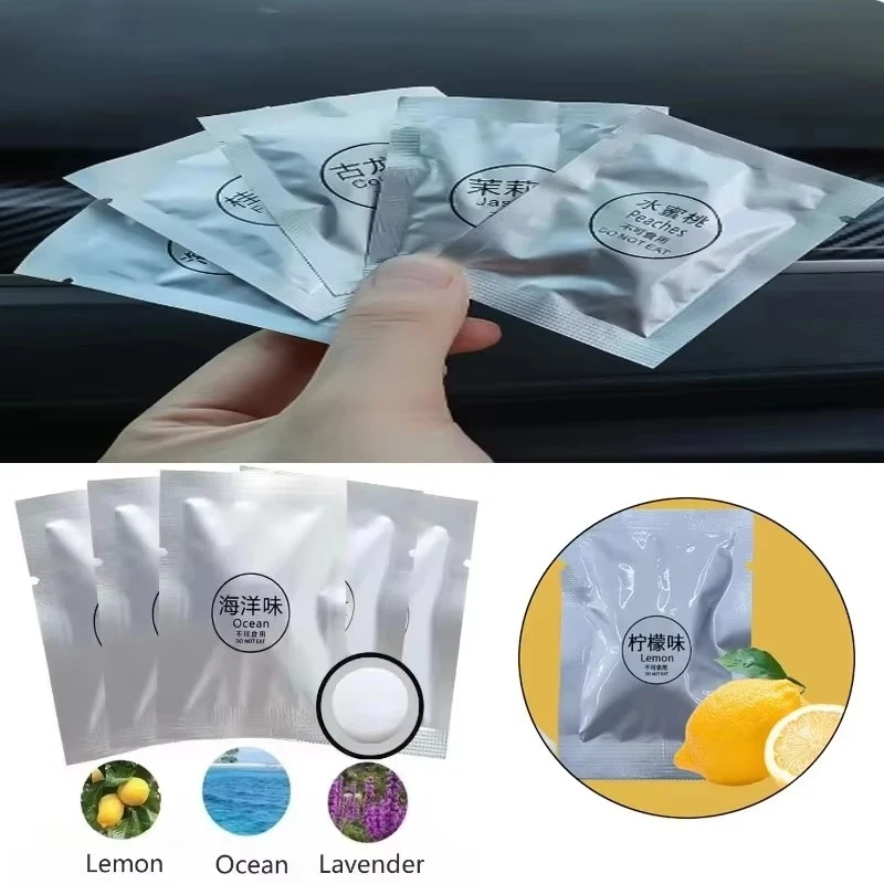 5/10PCS Car Air Freshener Supplement Solid Fragrance Scent Air Outlet Perfume Refill Tablets Ocean Lemon Lavender Fillers
