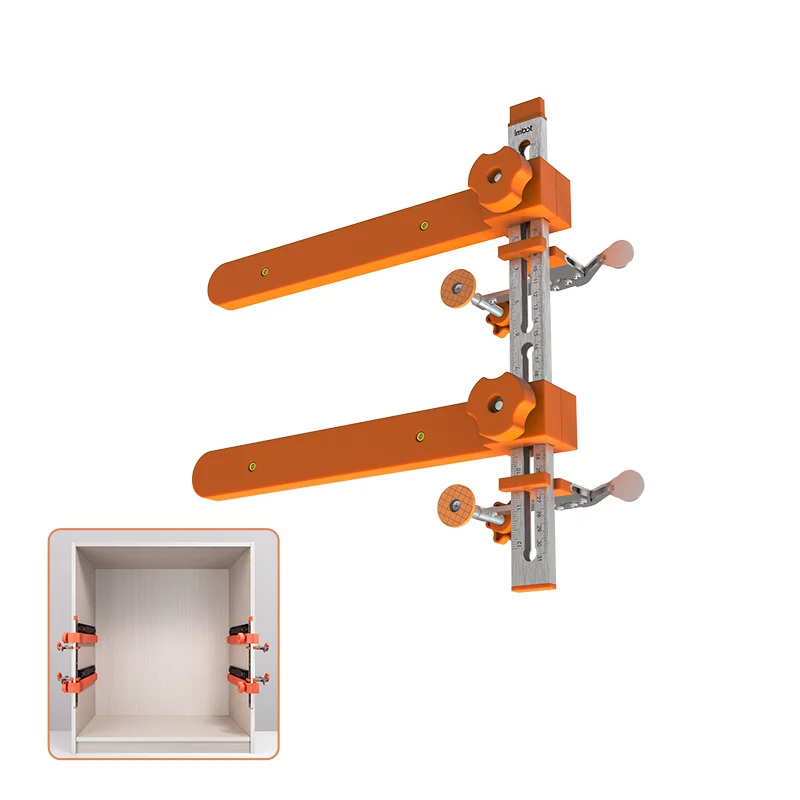 Stainless Steel Laser Engraved Drawer Slide Jig with Clamp and Magnetic Arm for DIY Cabinet Installation Hardware
