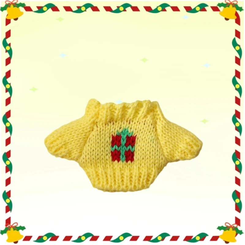 

Christmas For Labubu Doll ClothesSweater Hat Set for Mini Idol V1 V2 V3 Warm Holiday Plush Toy Outfit, Santa Gift for Collectors