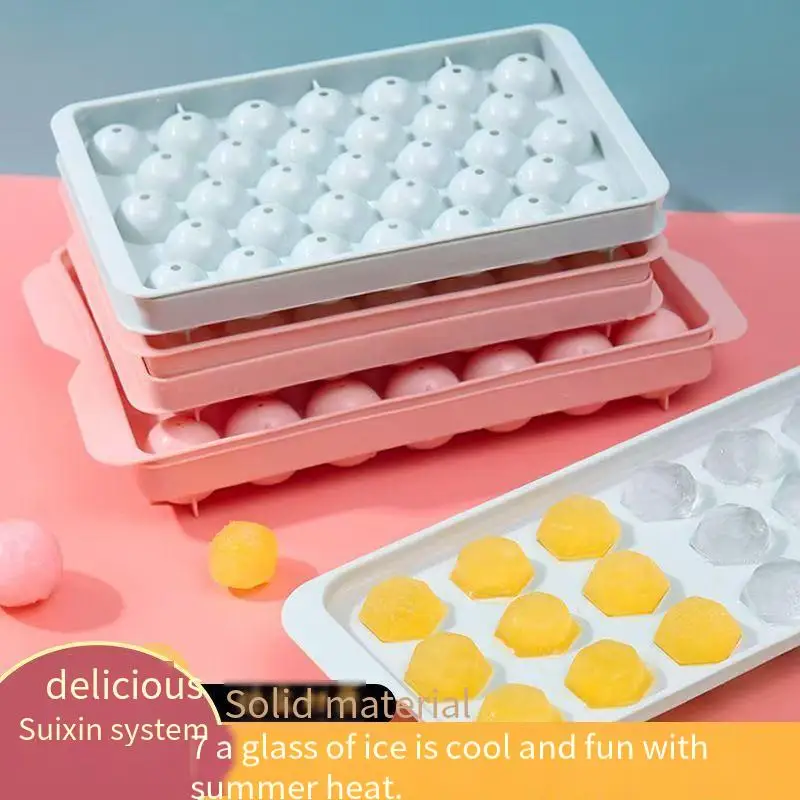 قالب مكعبات الثلج من السيليكون الناعم، صندوق صنع الثلج المنزلي لهوكي الجليد، صينية مكعبات الثلج الكروية، فاز تخزين الثلج المصنوع من السيليكون المستدير من الويسكي #3