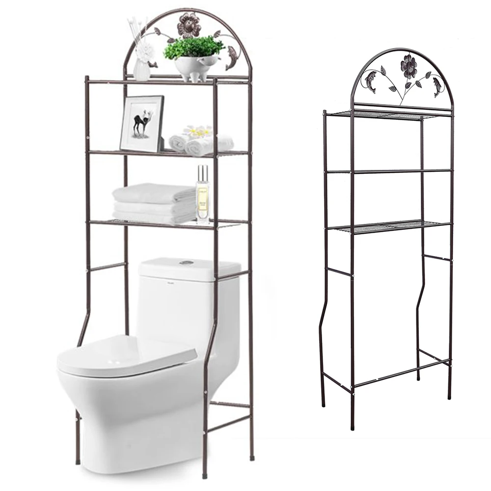 Toilet Storage Rack Metal Over-The-Toilet Storage Shelf Freestanding Storage Rack Space Saving for Bathroom