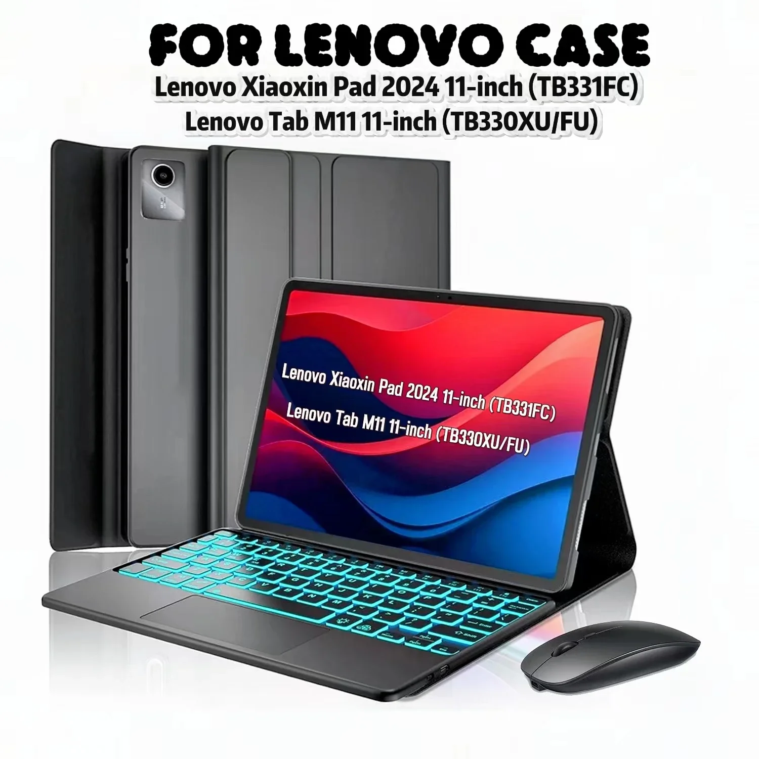 

For Lenovo Xiaoxin Pad 2024 11-inch Tablet Case TB331FC - Keyboard Cover Compatible with For Tab M11 11-inch TB330XU FU
