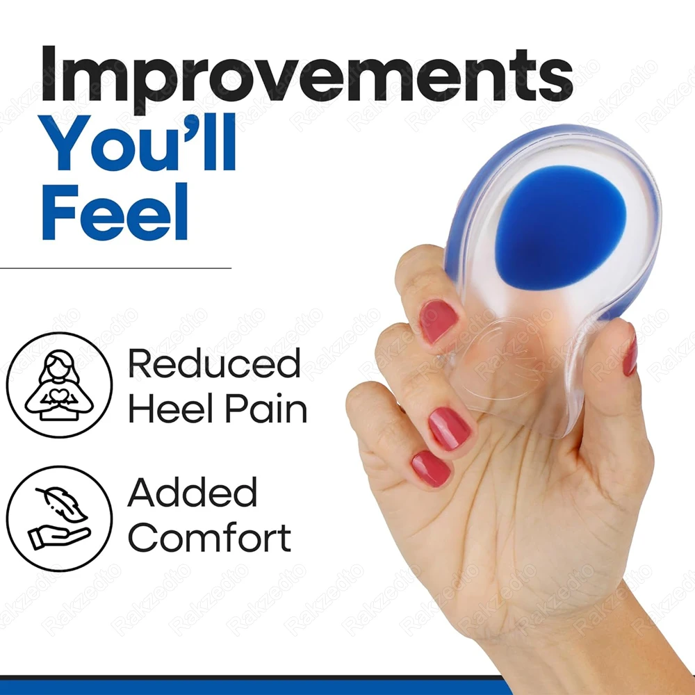 Silicone Half Insoles for Shoes Man Woman Plantar Fasciitis Pain Relief Gel Heel Cup Inserts Comfortable Foot Support Heel Pads