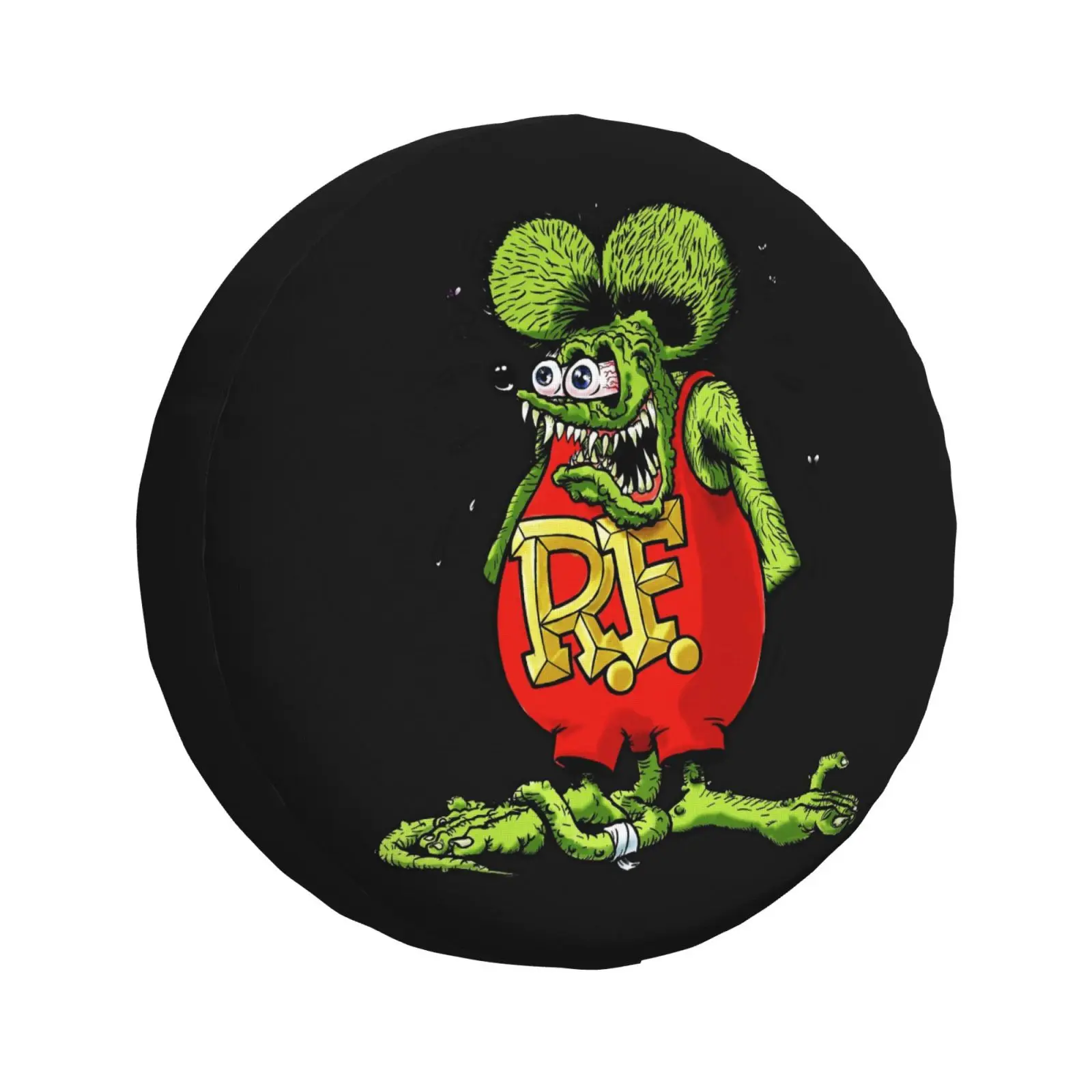 

Anime Cartoon Rat Fink Spare Wheel Cover for Pajero 4x4 Trailer Custom Tire Protector 14" 15" 16" 17" Inch
