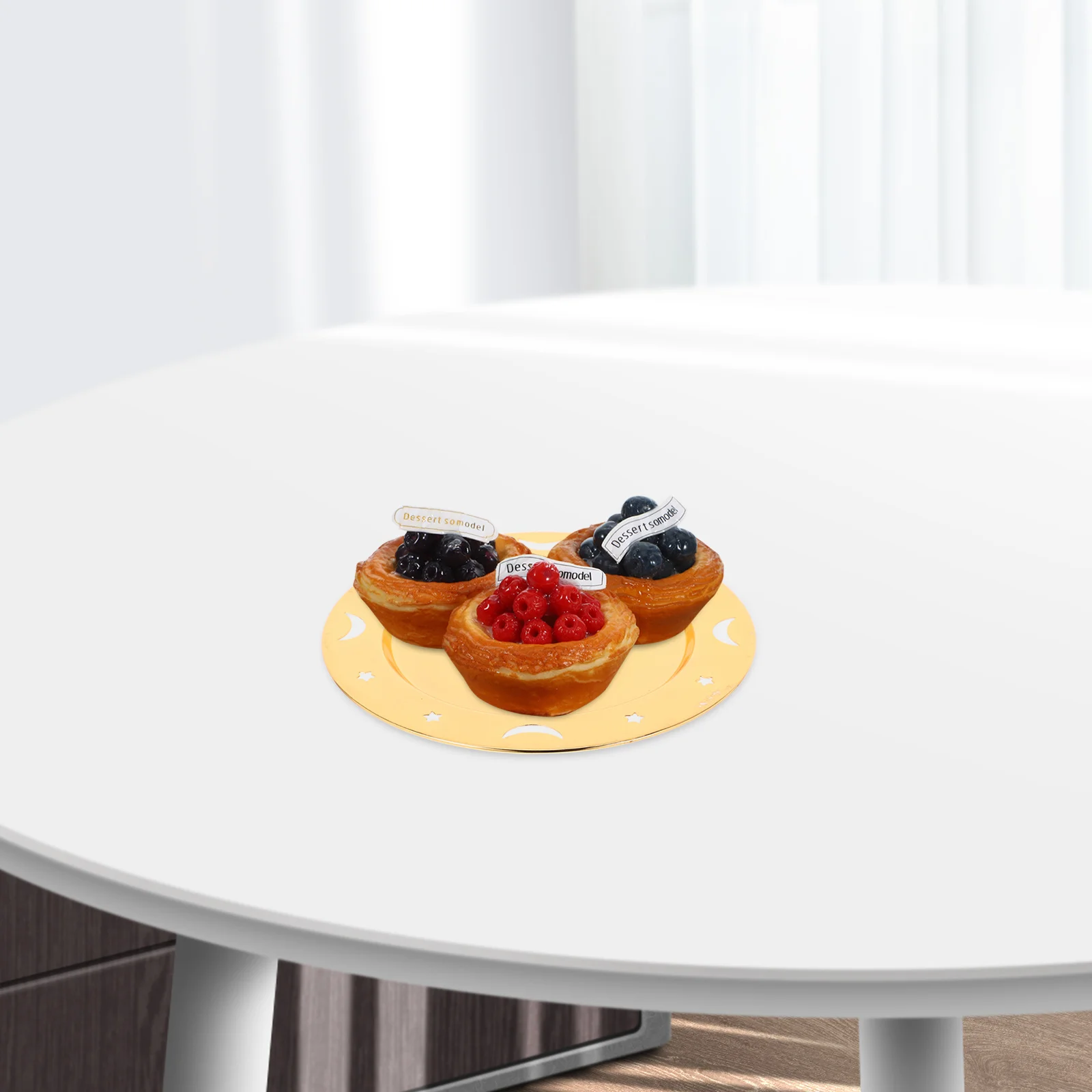 

6Pcs Zinc Alloy Serving Trays Multifunctional Storage Dish Plate Tea Party Birthday Decorations Cupcake Decorating Tray