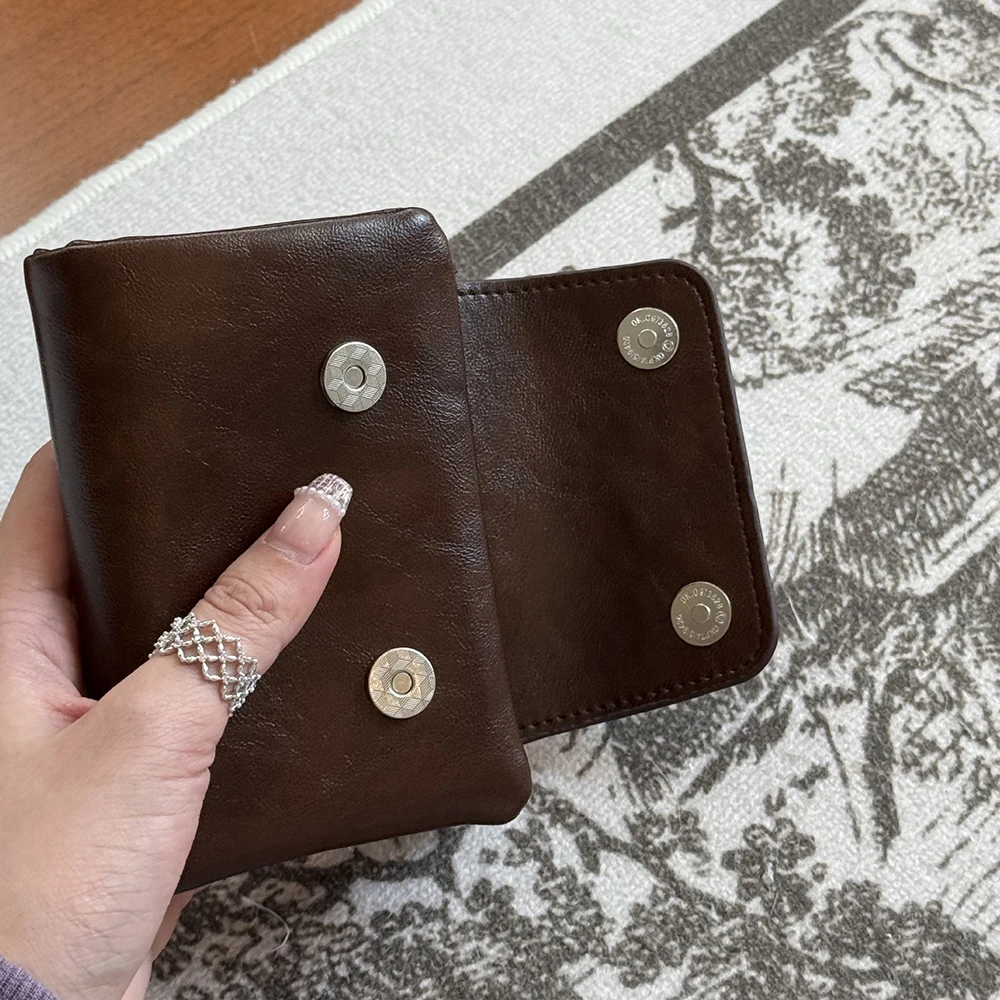 Customized Name Retro Wallet, Short Style Wallet, Zipper Hidden Lining, Zero Wallet, Card Bag, Women's Bag