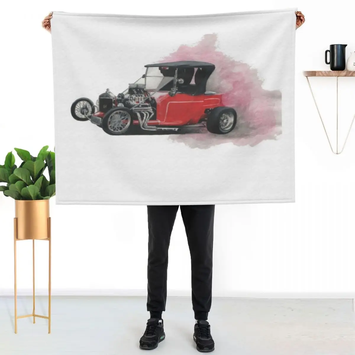 Red T bucket Throw Blanket Retros Thermal for winter Comforter decorative Custom Blankets