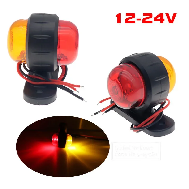 2x 12V/24V LED Side Marker Light Truck Light Indicator Trailer Lorry Lamps Van Caravans Safety Turn Signal Lamp Warning Light