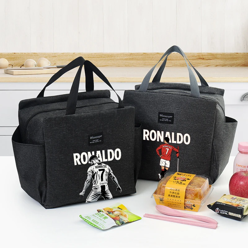 

Football Star Ronaldos Lunch Bag Cartoon Anime Handheld Thermal Bag Portable Lunch Bags Trendy Anime School Lunch Bag Pack Gift