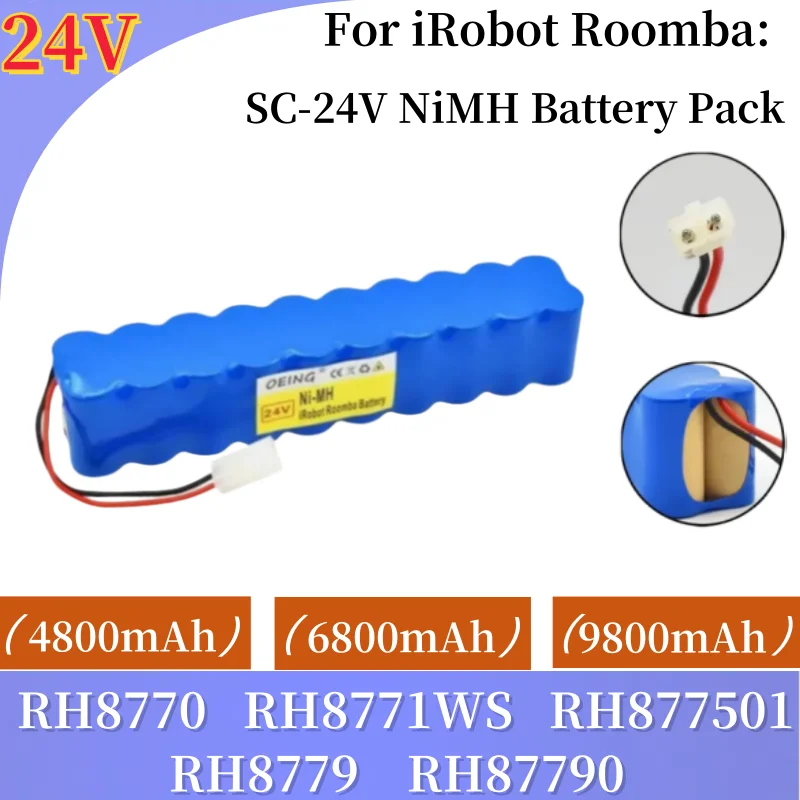 

24V 9800mAh SC NiMH Battery Pack for Rowenta CD Vacuum Cleaner Besen Air Force Extreme RH8770 RH8771WS RH877501 RH8779